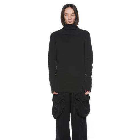 JULIUS 927CUM2 Black / Arched Hem High Neck Top