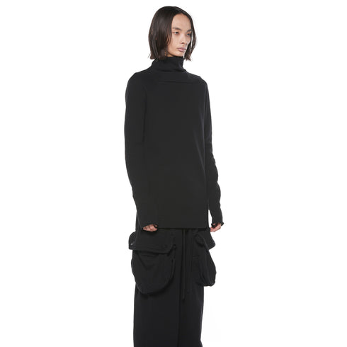 JULIUS 927CUM2 Black / Arched Hem High Neck Top