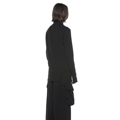 JULIUS 927CUM2 Black / Arched Hem High Neck Top