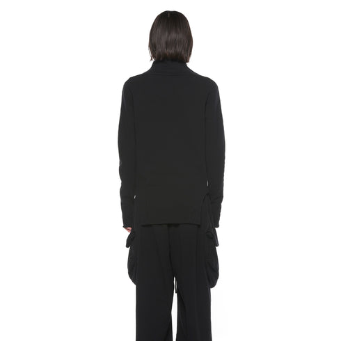 JULIUS 927CUM2 Black / Arched Hem High Neck Top