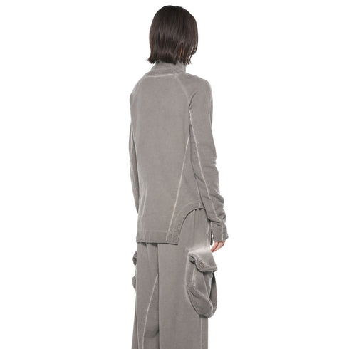 JULIUS 927CUM2 Cement / Arched Hem High Neck Top