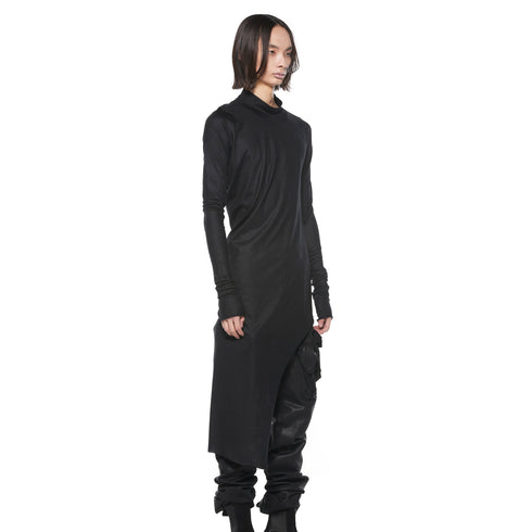 JULIUS 927CUM4 Black / Arched Long Hem High Neck Top