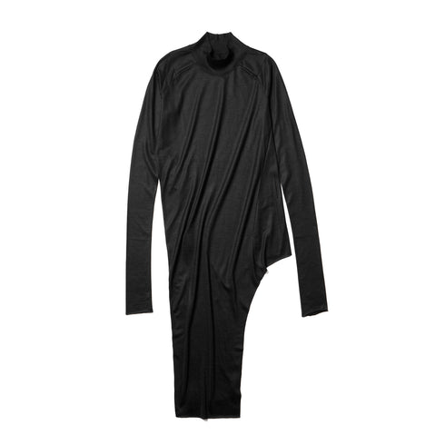 JULIUS 927CUM4 Black / Arched Long Hem High Neck Top