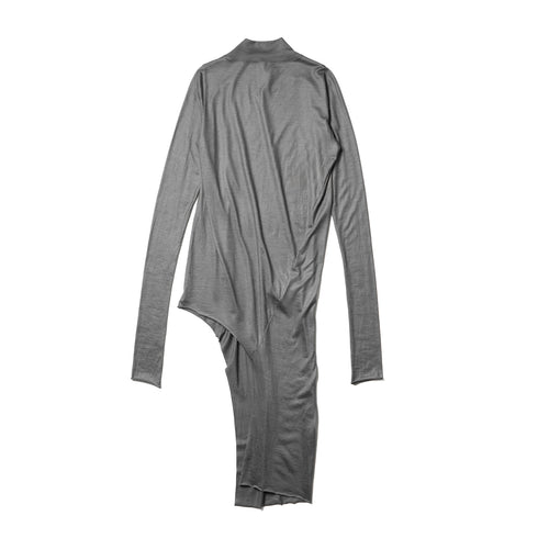 JULIUS 927CUM4 Gray / Arched Long Hem High Neck Top