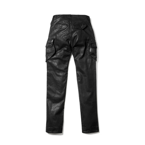JULIUS 927PAM7-C Black / Coated Gasmask Skinny Pants