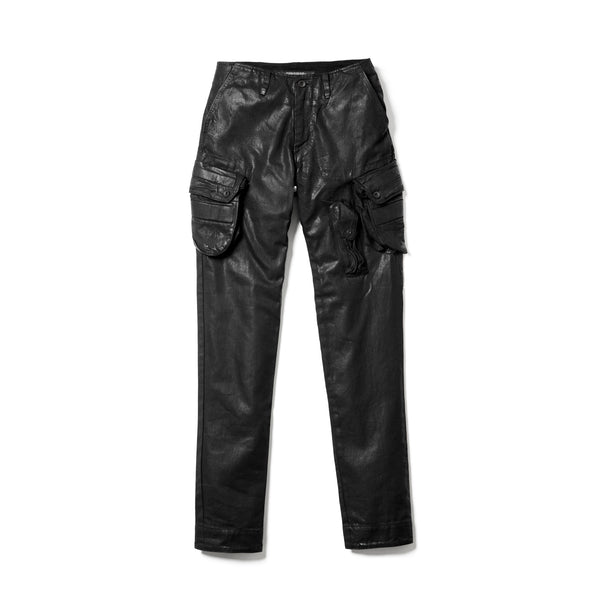 JULIUS 927PAM7-C Black / Coated Gasmask Skinny Pants