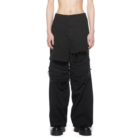 JULIUS 927PAM8 Black / Destroy Baggy Pants
