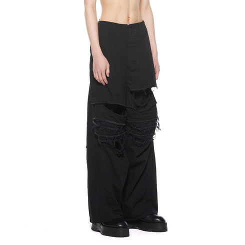 JULIUS 927PAM8 Black / Destroy Baggy Pants
