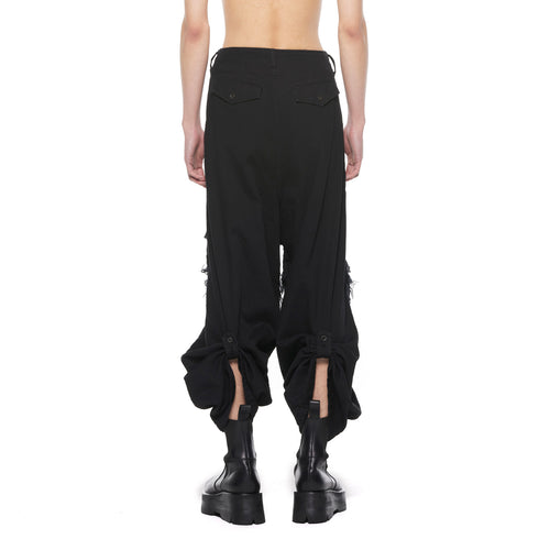 JULIUS 927PAM8 Black / Destroy Baggy Pants