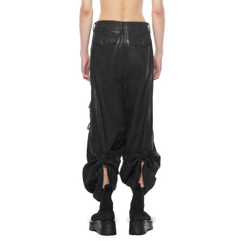 JULIUS 927PAM8-C Black / Coated Destroy Baggy Pants