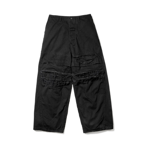 JULIUS 927PAM8 Black / Destroy Baggy Pants