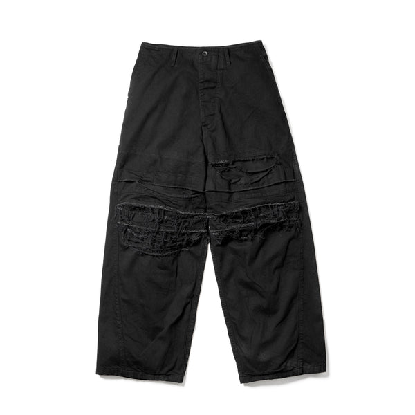 JULIUS 927PAM8 Black / Destroy Baggy Pants