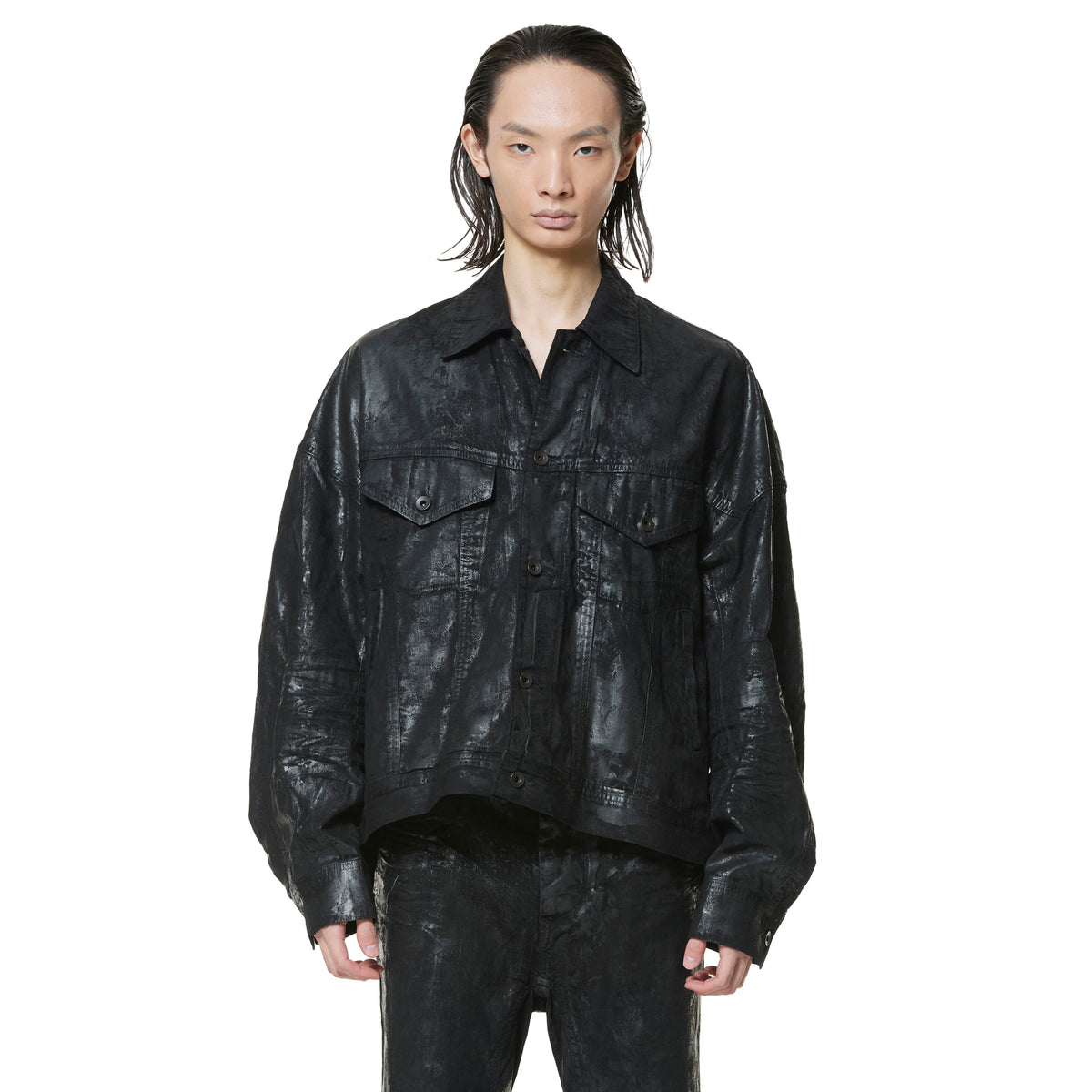 Julius ‘Concealed Fringe’ MA-1 Black Coated Dk Jacket Luster Black 947BLM1-C – JULIUS OFFICIAL STORE