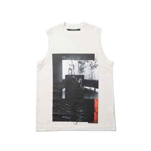 JULIUS 947CPM2 Off White / Prayer Sleeve Less Top