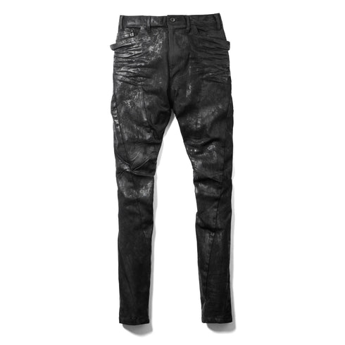 JULIUS 947PAM10-C Luster Black / Coated Bending Skinny Pants