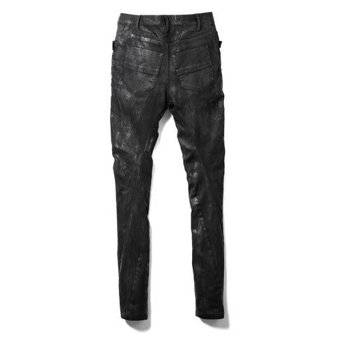 JULIUS 947PAM10-C Luster Black / Coated Bending Skinny Pants