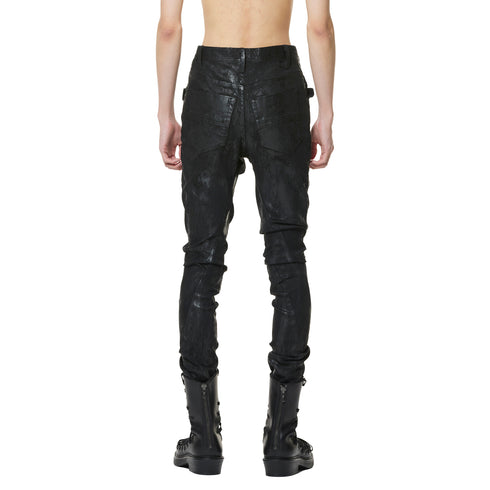 JULIUS 947PAM10-C Luster Black / Coated Bending Skinny Pants