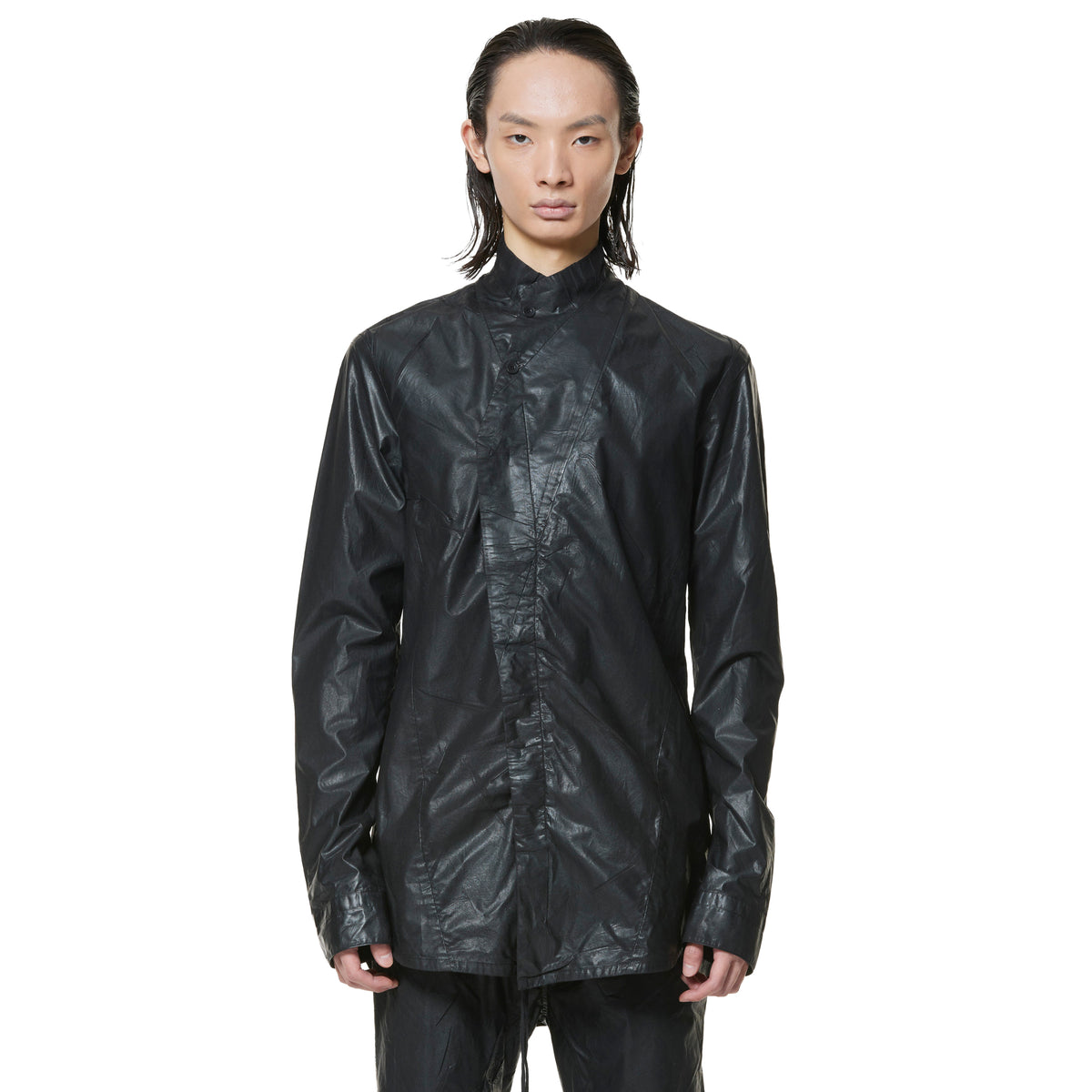 Coated Coverd Neck Shirt Black 947SHM2 – JULIUS OFFICIAL STORE