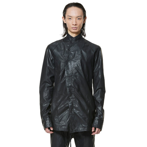 JULIUS 947SHM2 Black / Coated Coverd Neck Shirt