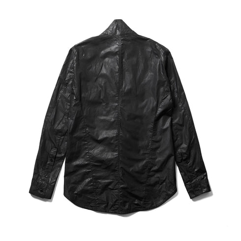 JULIUS 947SHM2 Black / Coated Coverd Neck Shirt