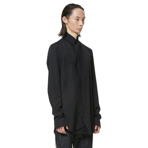 JULIUS 947SHM5 Black / Coverd Neck Shirt