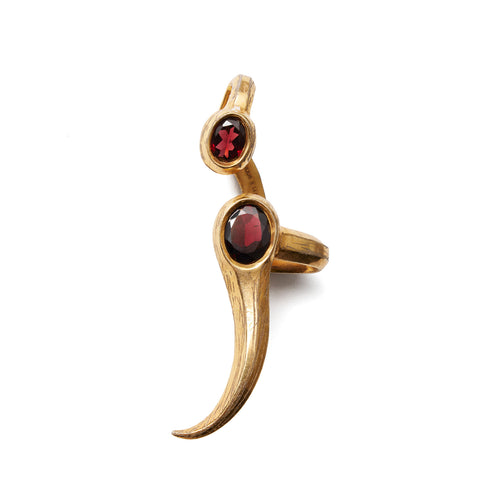 JULIUS 077ACU36 CRACKED GOLD / Horn Ear Cuffs Left