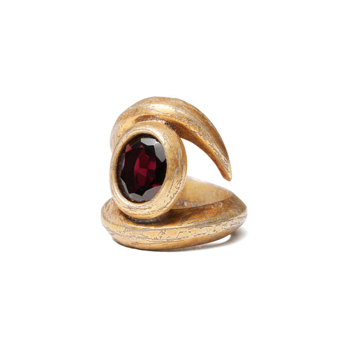 JULIUS 077ACU43-S CRACKED GOLD / Horn Ring "Silver 925"