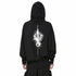 JULIUS 947CUM2-P Black / W Neck Printed Hoodie