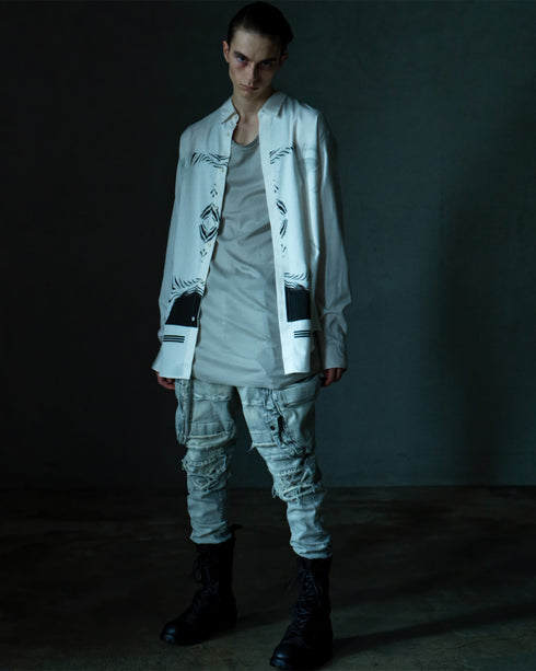 818SHM1 Off White / Graphic Printed Shirt - JULIUS