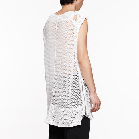 818KNM6 White / Mesh Seamed Vest - JULIUS