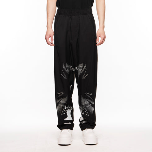 818PAM1 Black / Graphic Printed Wide Pants - JULIUS