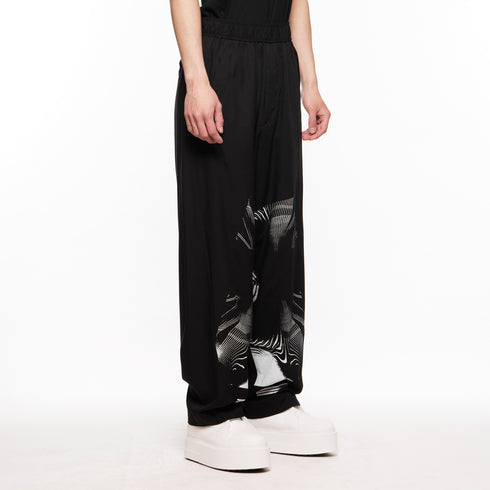 818PAM1 Black / Graphic Printed Wide Pants - JULIUS