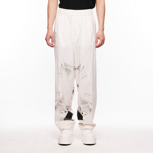 818PAM1 Off White / Graphic Printed Wide Pants - JULIUS