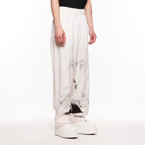818PAM1 Off White / Graphic Printed Wide Pants - JULIUS
