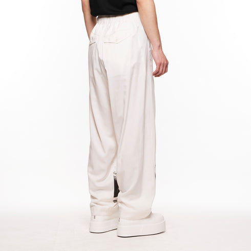 818PAM1 Off White / Graphic Printed Wide Pants - JULIUS