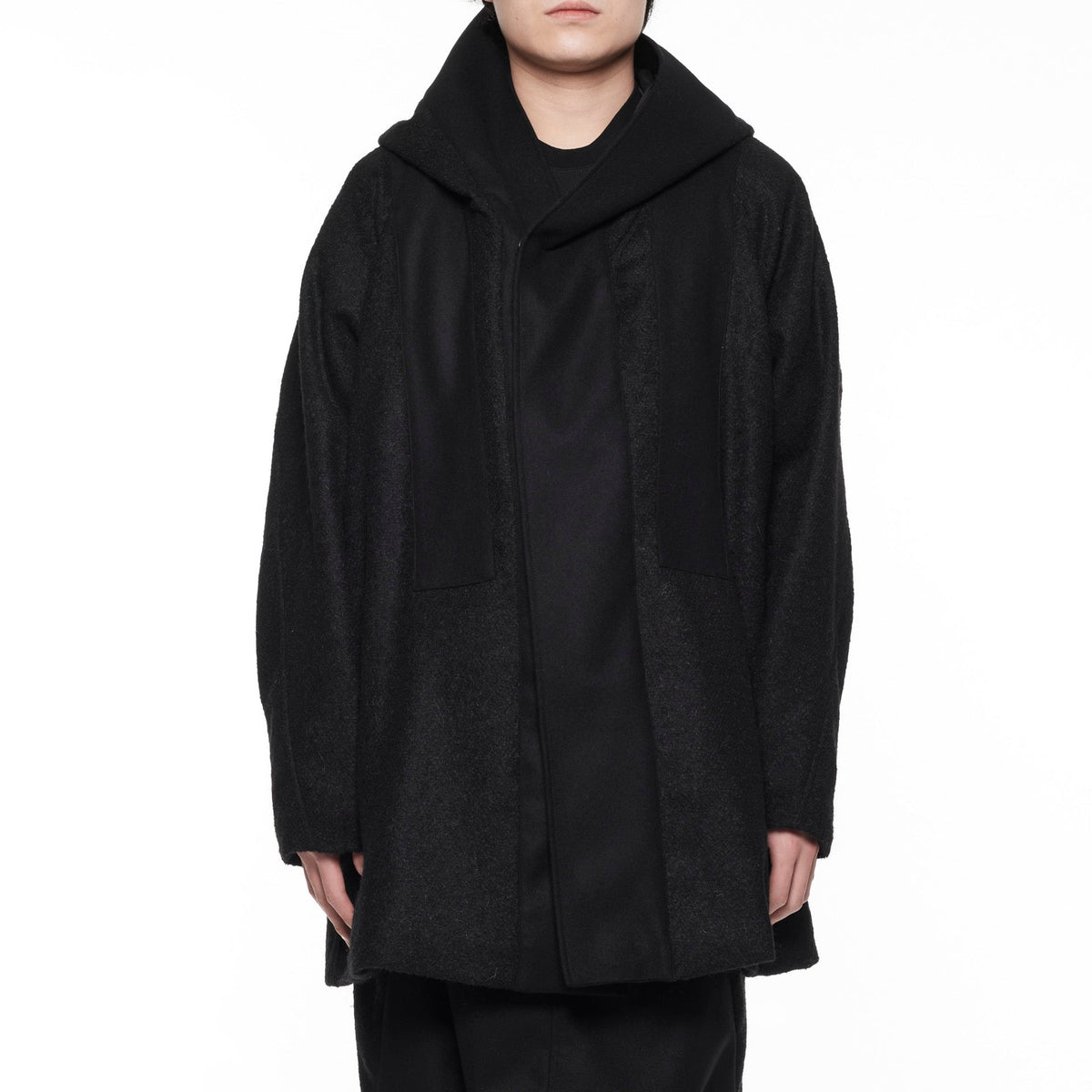 Hooded Robe - Black - JULIUS OFFICIAL STORE