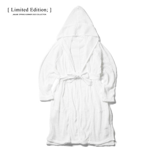 818KNM2 White / Mesh Hooded Robe - JULIUS