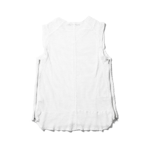818KNM6 White / Mesh Seamed Vest - JULIUS
