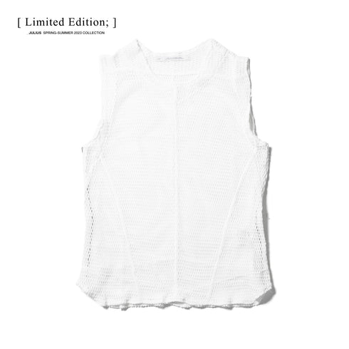 818KNM6 White / Mesh Seamed Vest - JULIUS