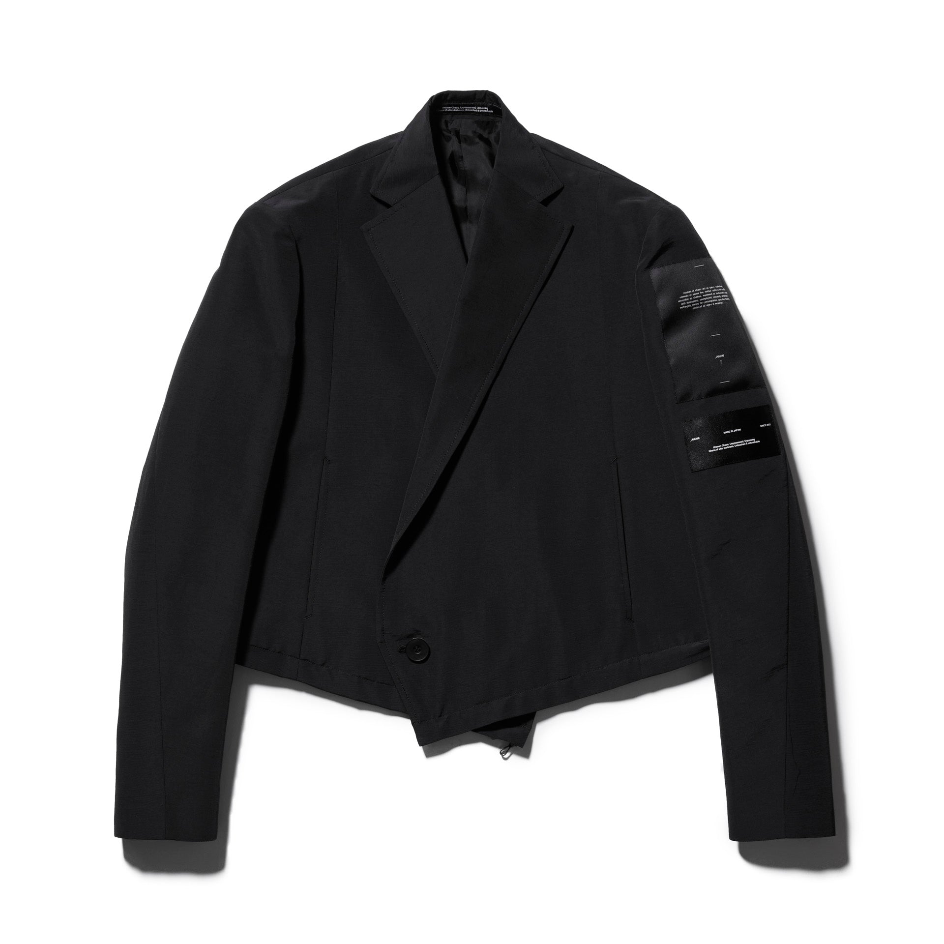 Waist Zip Tailored Jacket - Black - JULIUS OFFICIAL STORE