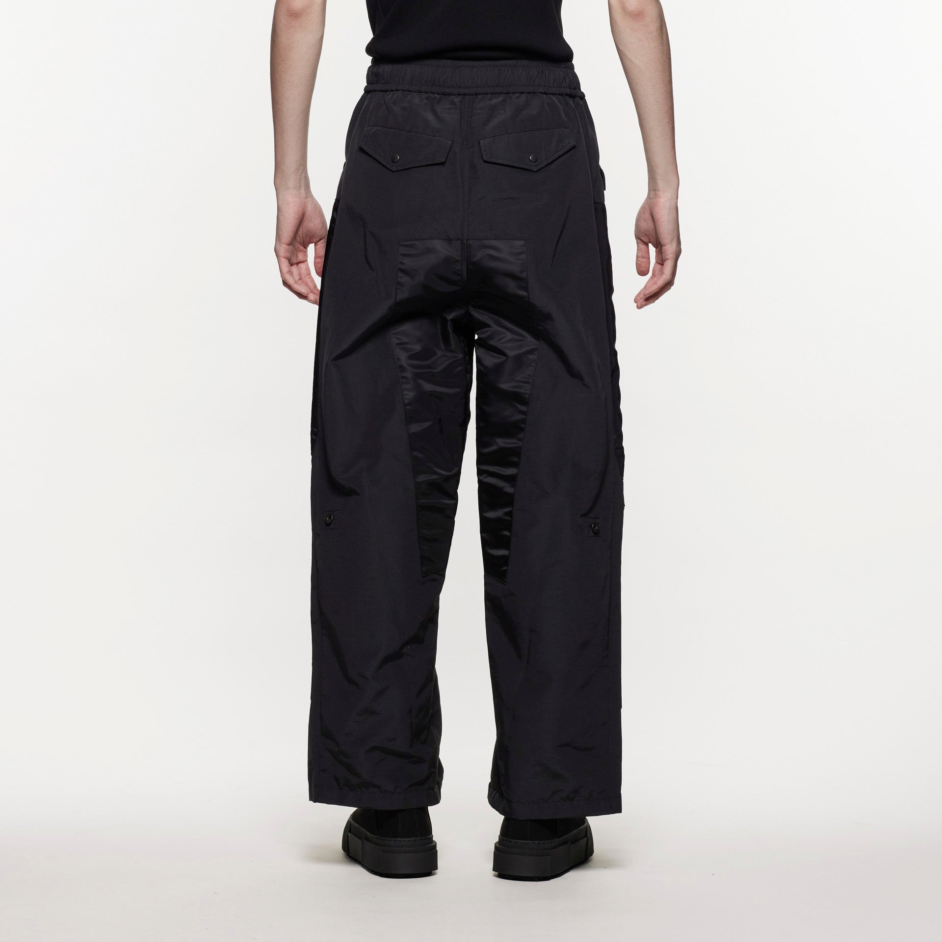 Zip Panel Baggy Pants - Black - JULIUS OFFICIAL STORE