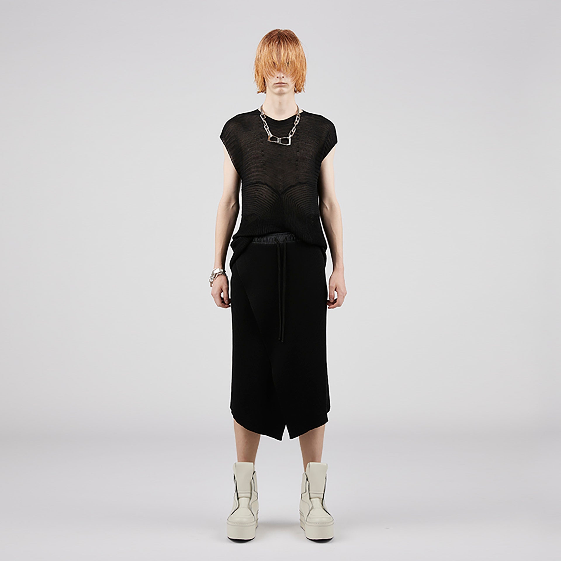 Priest Knit Skirt - Black - JULIUS OFFICIAL STORE