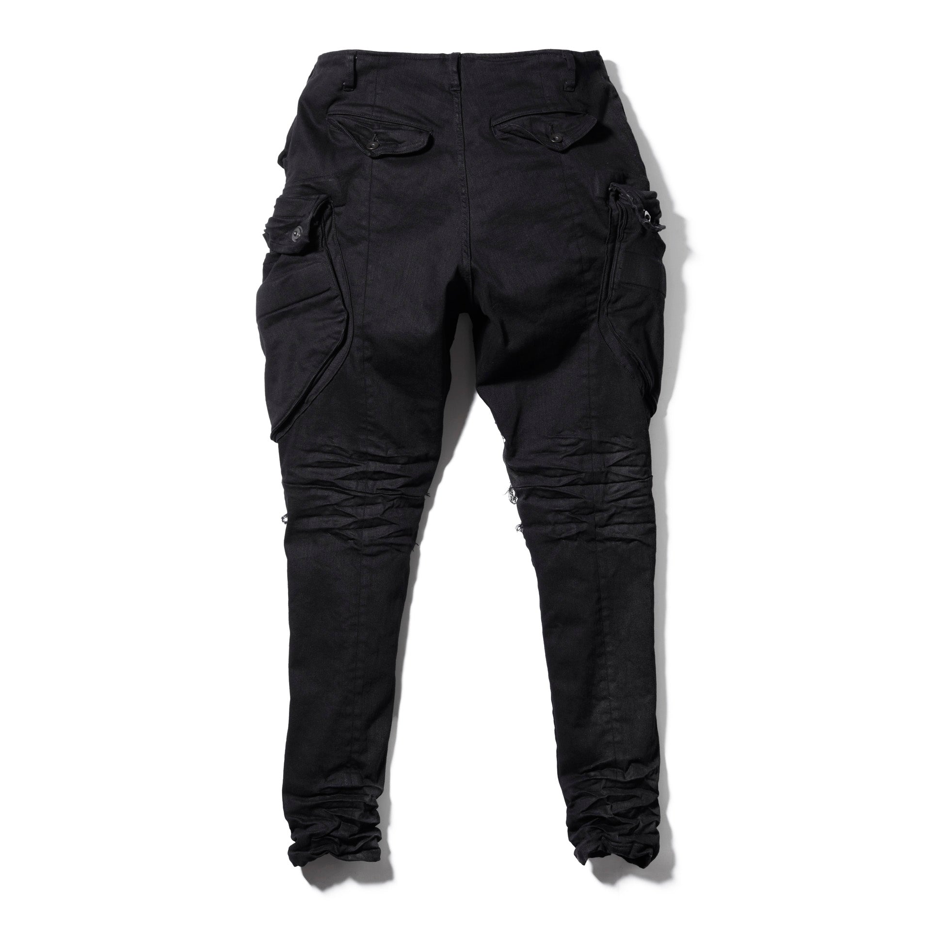 Denim Gas Mask Cargo Pants - Black - JULIUS OFFICIAL STORE